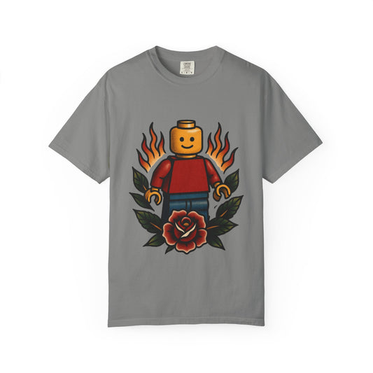 Lego Flame Rose Tattoo Tee – Comfort Colors Unisex Garment-Dyed T-Shirt