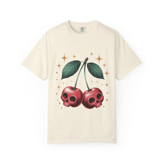 Cherry Skulls Tee – Dark Fruit Comfort Colors Graphic T-Shirt