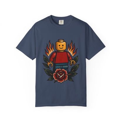 Lego Flame Rose Tattoo Tee – Comfort Colors Unisex Garment-Dyed T-Shirt