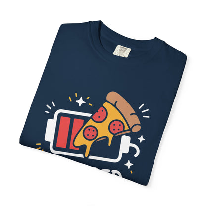 Comfort Colors Unisex Garment-Dyed T-Shirt | “Powered by Pizza” Funny Pizza Lover Graphic Tee