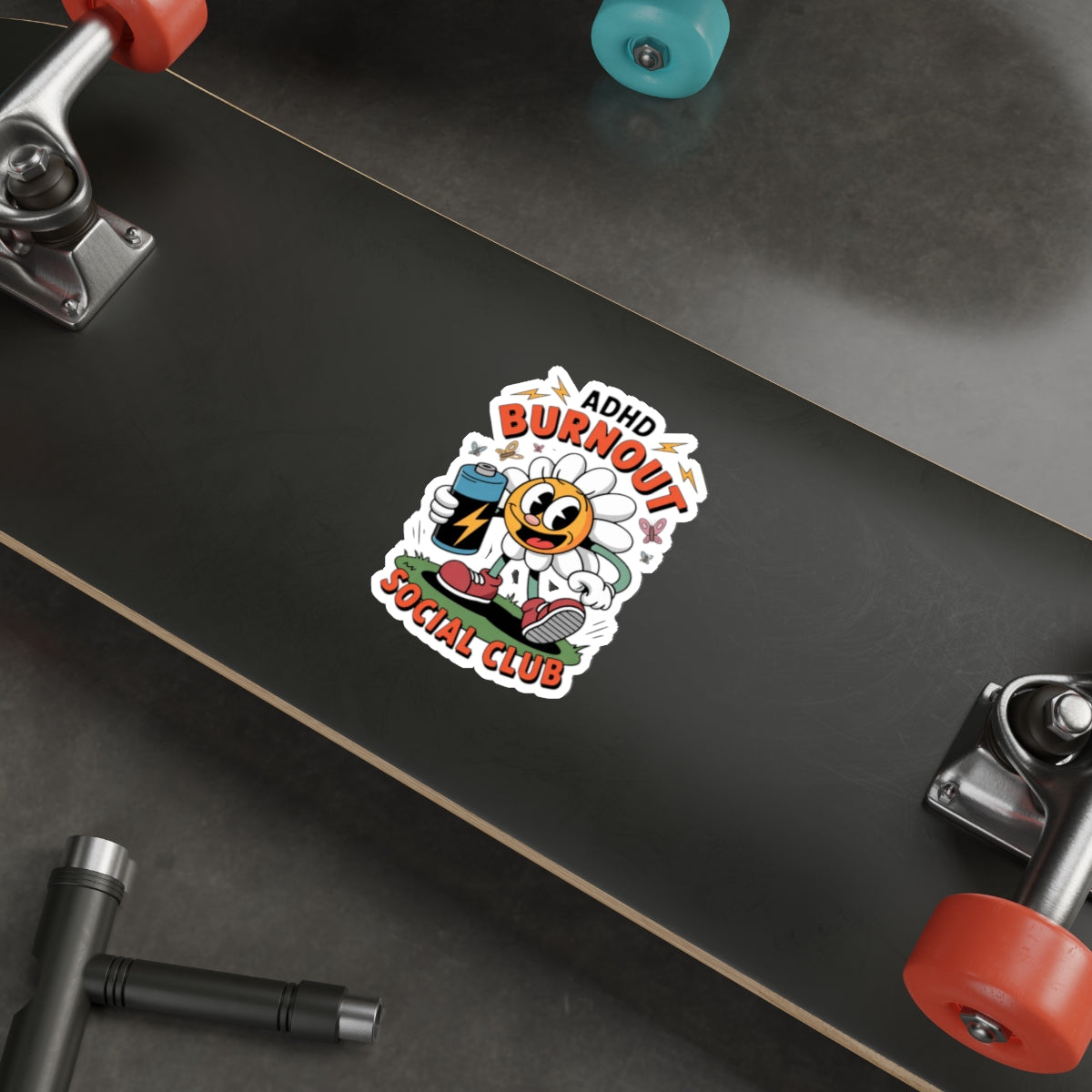 ADHD Burnout Social Club Sticker – Die-Cut Vinyl Sticker