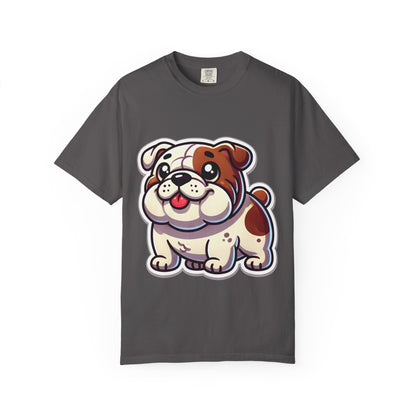 Cute English Bulldog Cartoon T-Shirt – Comfort Colors Unisex Garment-Dyed Tee