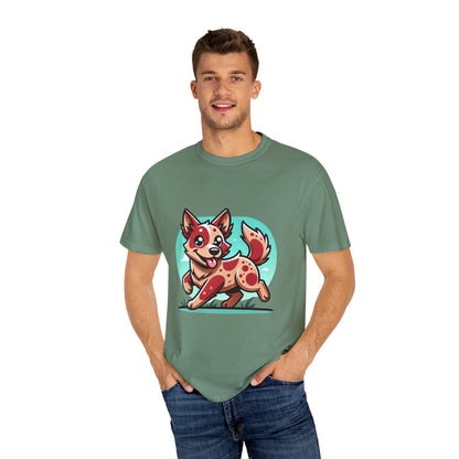 Playful Red Heeler Cartoon Dog T-Shirt – Comfort Colors Unisex Garment-Dyed Tee