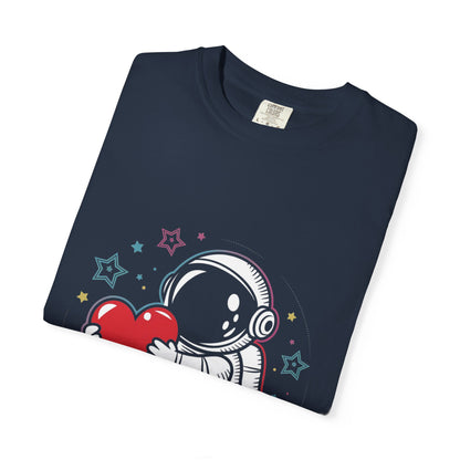 Space Love Astronaut Tee – Cute Heart and Stars Shirt