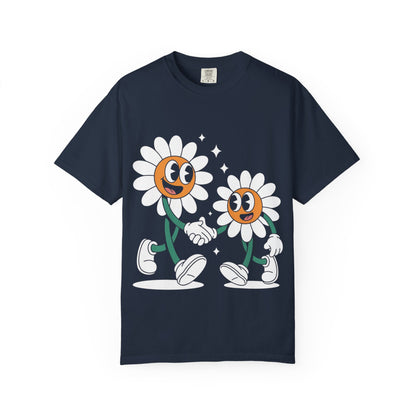 Flower Friends Tee – Retro Cartoon Daisy T-Shirt