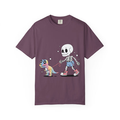 Dino Walk Tee – Skeleton Walking Rainbow Dinosaur Shirt
