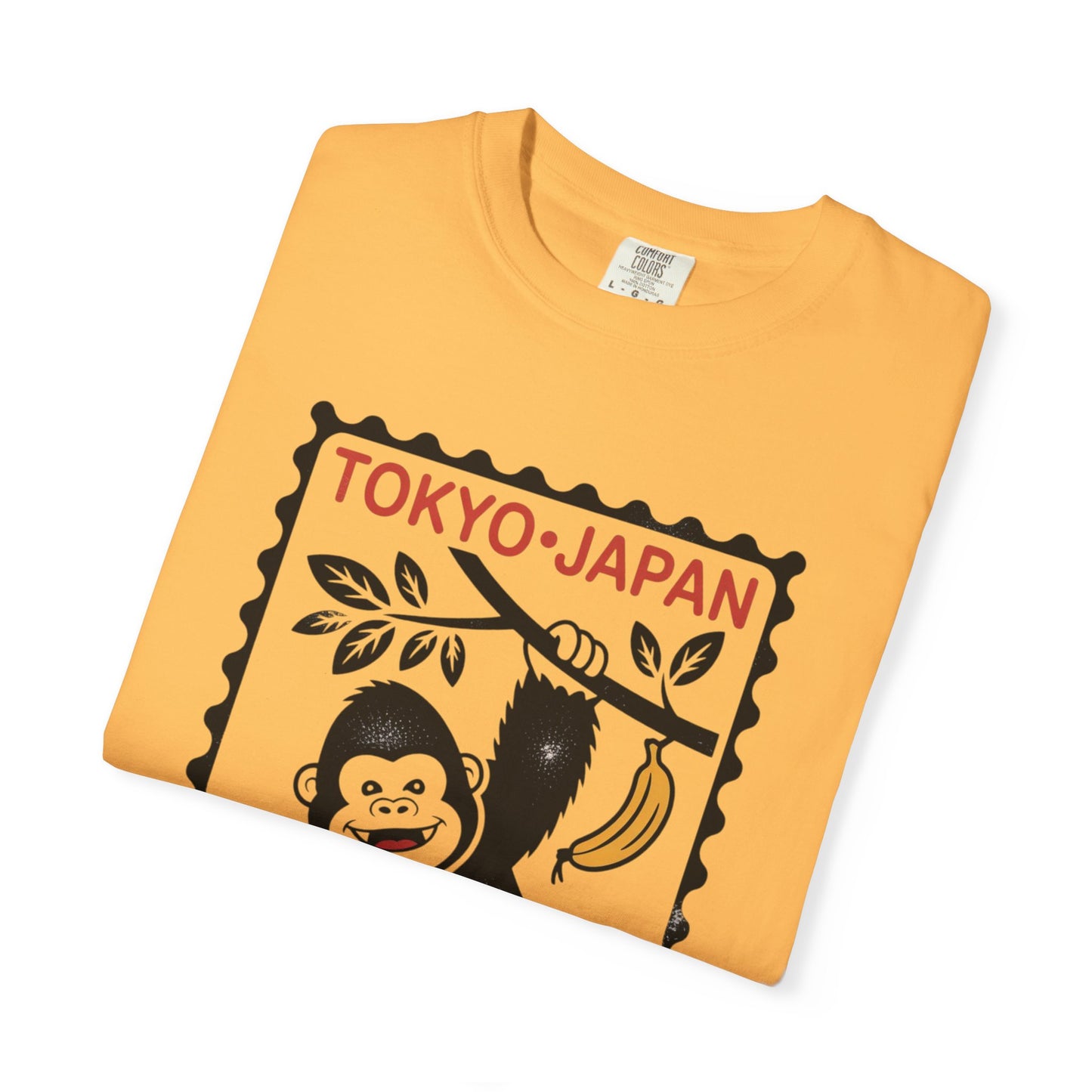 Tokyo Banana Gorilla Tee – Japanese Stamp-Inspired Comfort Colors T-Shirt