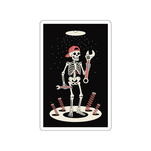 UFO Mechanic Skeleton Sticker – Die-Cut Vinyl Sticker