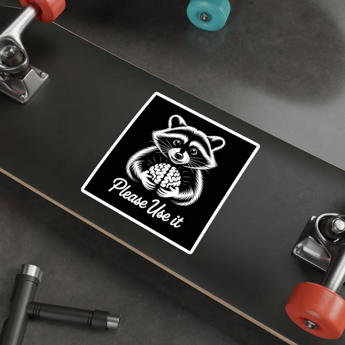 Please Use It Raccoon Sticker – Die-Cut Vinyl Sticker