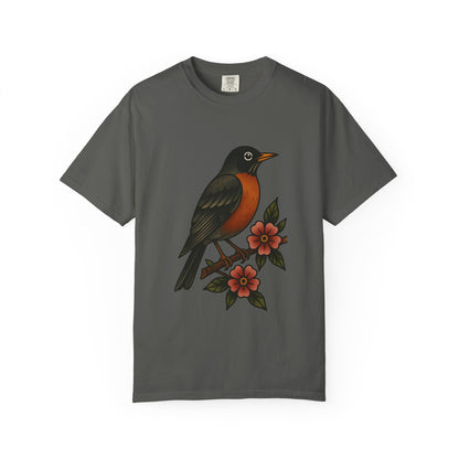 Robin & Wildflower Tattoo Tee – Comfort Colors Unisex Garment-Dyed T-Shirt