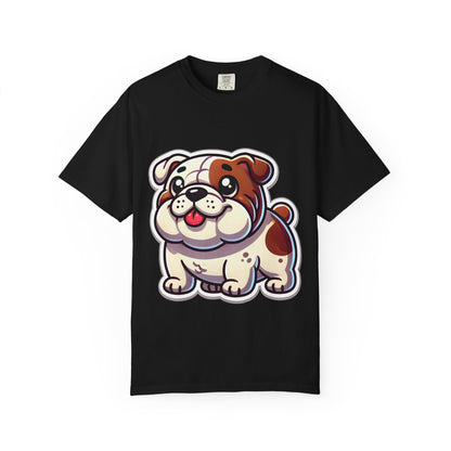 Cute English Bulldog Cartoon T-Shirt – Comfort Colors Unisex Garment-Dyed Tee