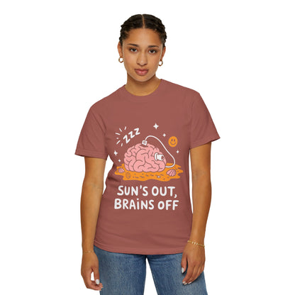 Sun’s Out, Brains Off Tee – Funny Summer Beach Brain Shirt