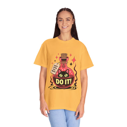 Evil Cat Potion Tee – Gothic Bottle Familiar Comfort Colors T-Shirt