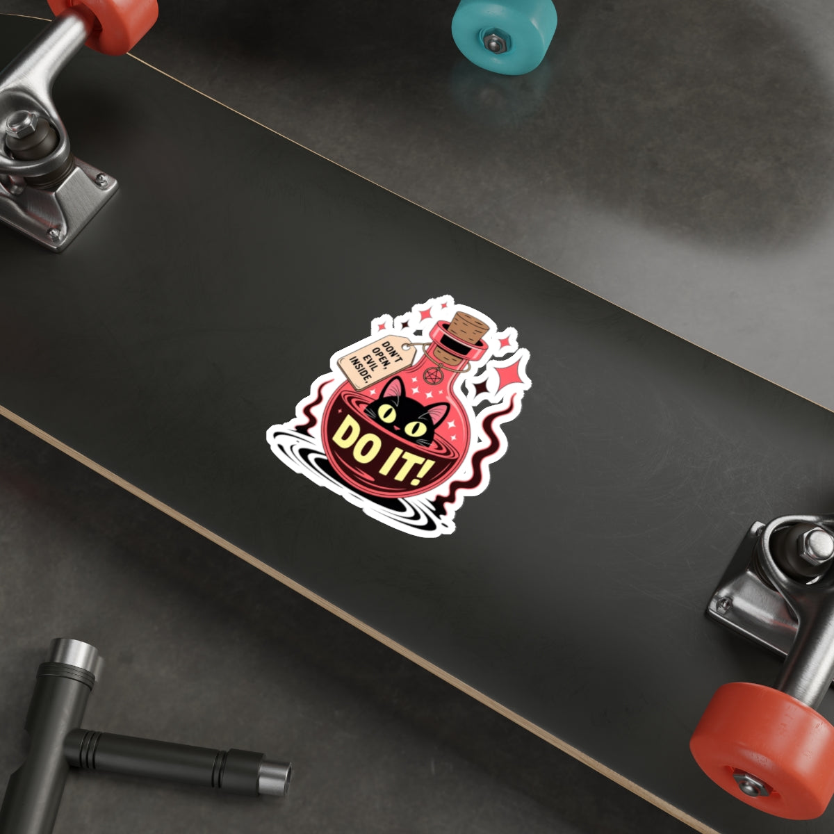 Evil Cat Potion Sticker – Die-Cut Vinyl Sticker