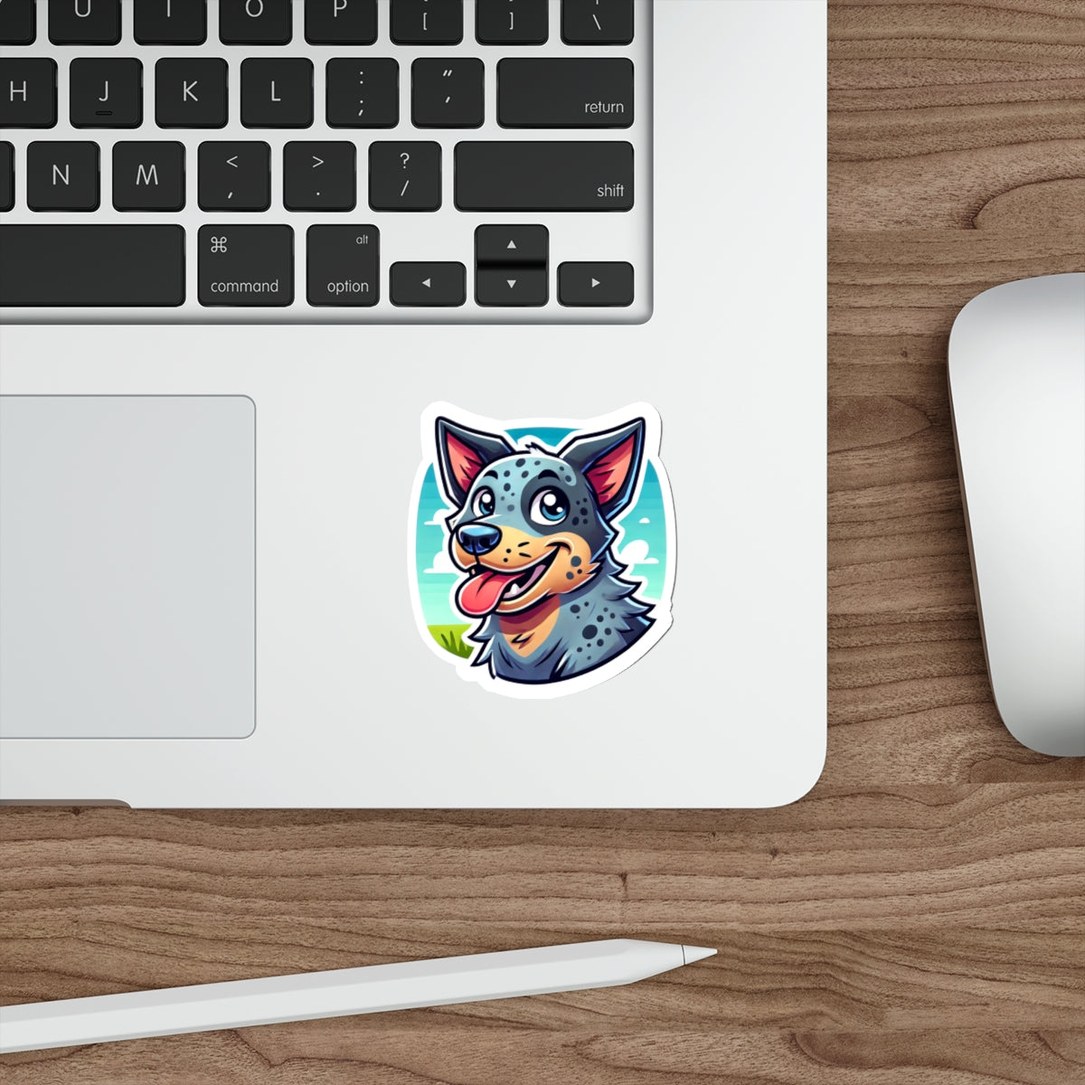 Cartoon Blue Heeler Sticker – Cute Australian Cattle Dog Vinyl Decal