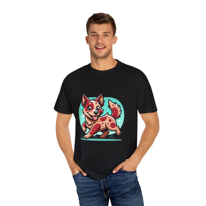 Playful Red Heeler Cartoon Dog T-Shirt – Comfort Colors Unisex Garment-Dyed Tee