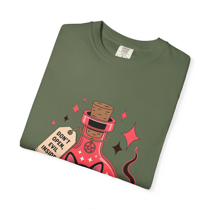 Evil Cat Potion Tee – Gothic Bottle Familiar Comfort Colors T-Shirt