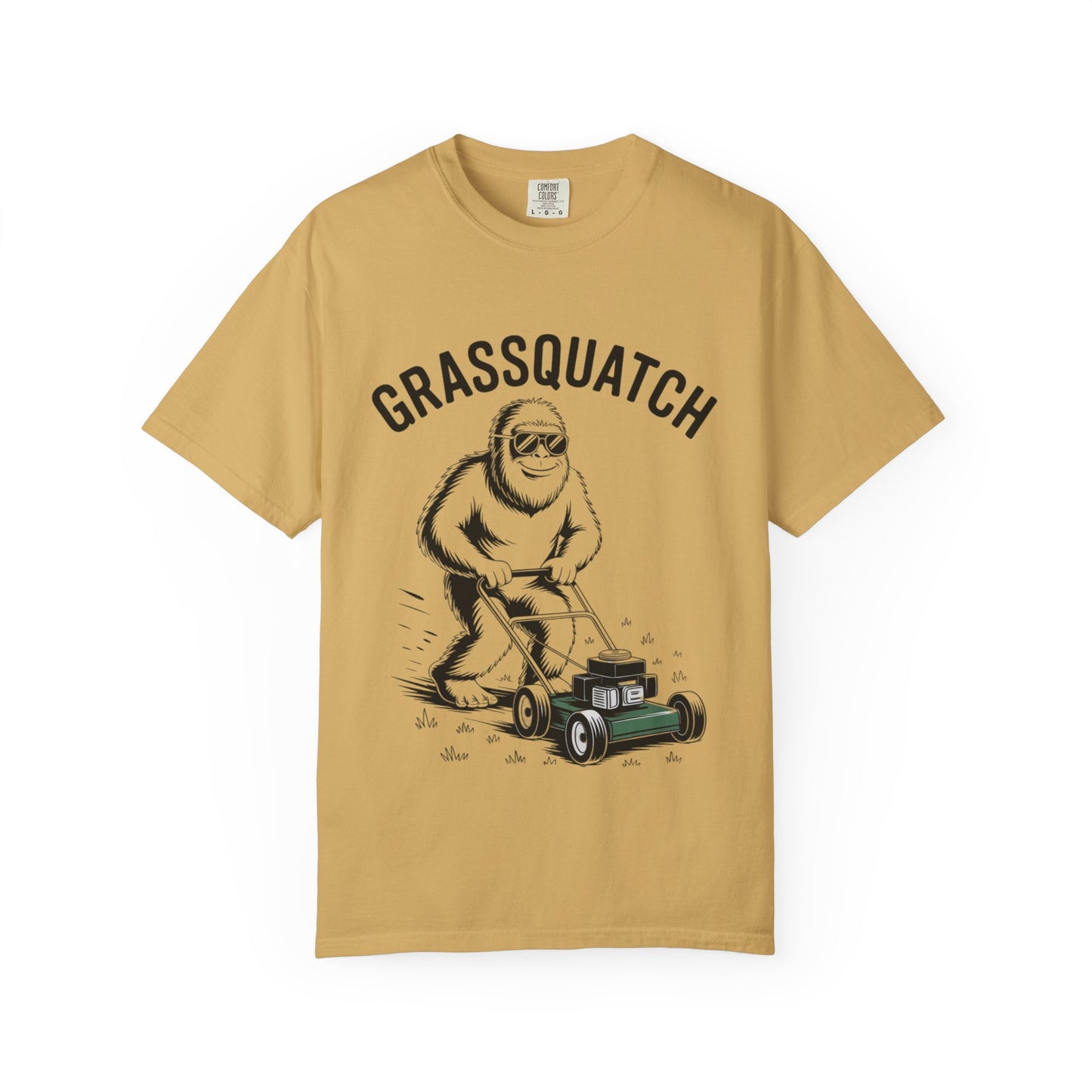 Grassquatch Lawn Mowing Tee – Funny Bigfoot Yardwork Shirt