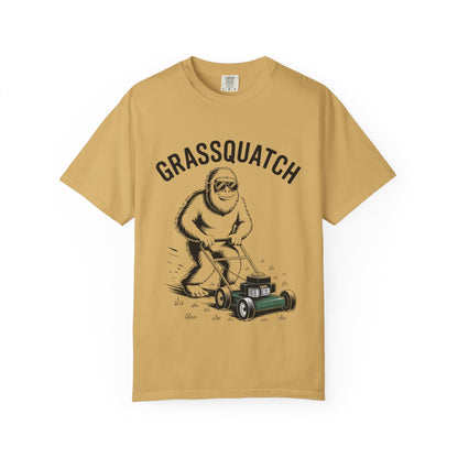 Grassquatch Lawn Mowing Tee – Funny Bigfoot Yardwork Shirt