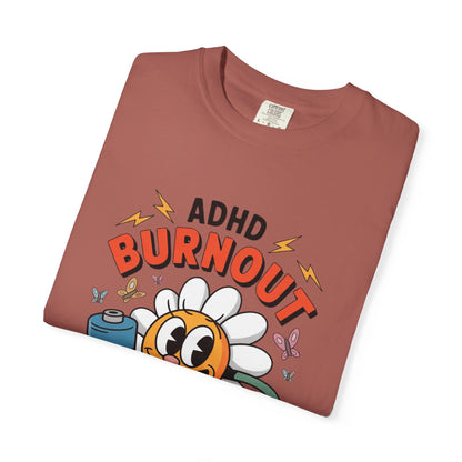 ADHD Burnout Social Club Tee – Funny Retro Flower Character Shirt
