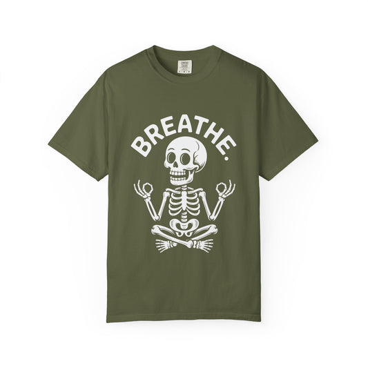 Breathe Skeleton Yoga Tee – Meditating Bones Shirt