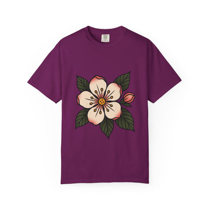 Traditional Blossom Tattoo Tee – Comfort Colors Unisex Garment-Dyed T-Shirt