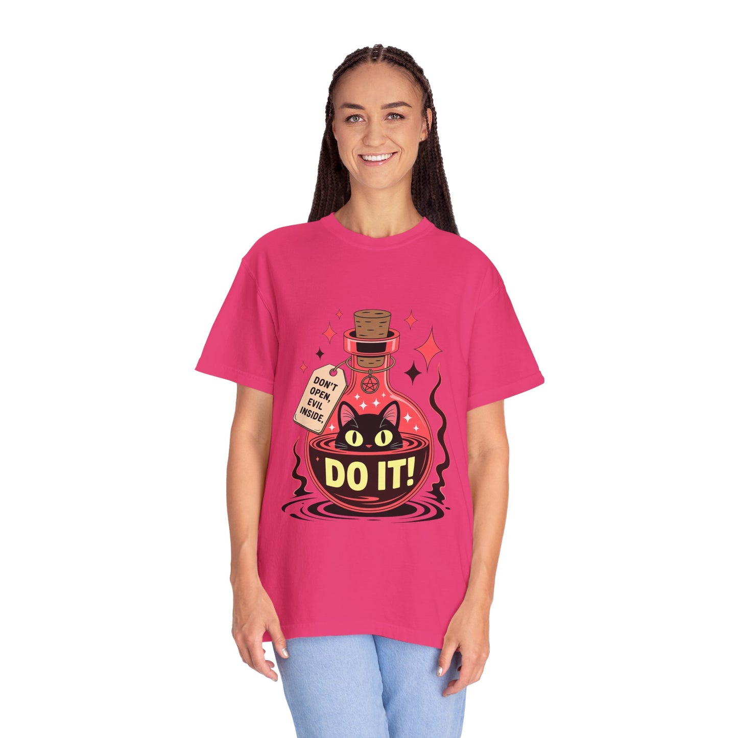 Evil Cat Potion Tee – Gothic Bottle Familiar Comfort Colors T-Shirt