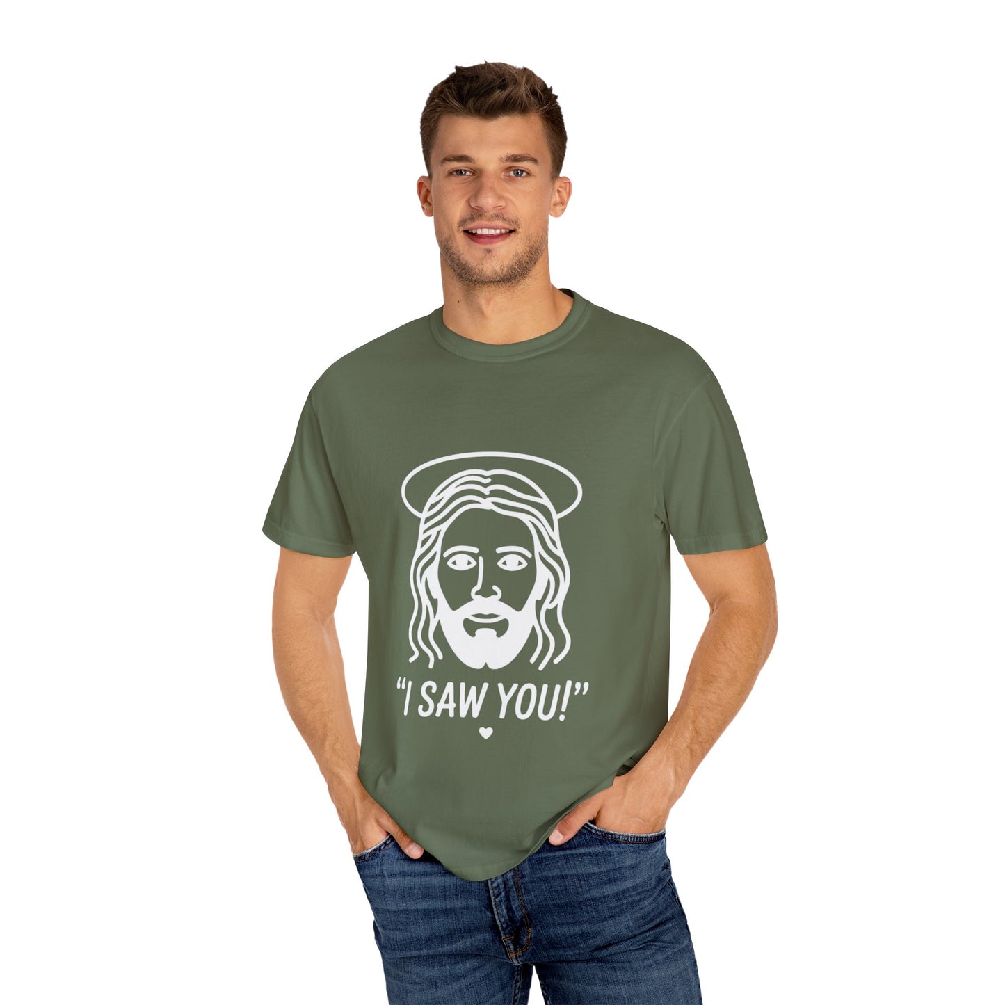 I Saw You Jesus Tee – Funny Minimal Christian Graphic Shirt