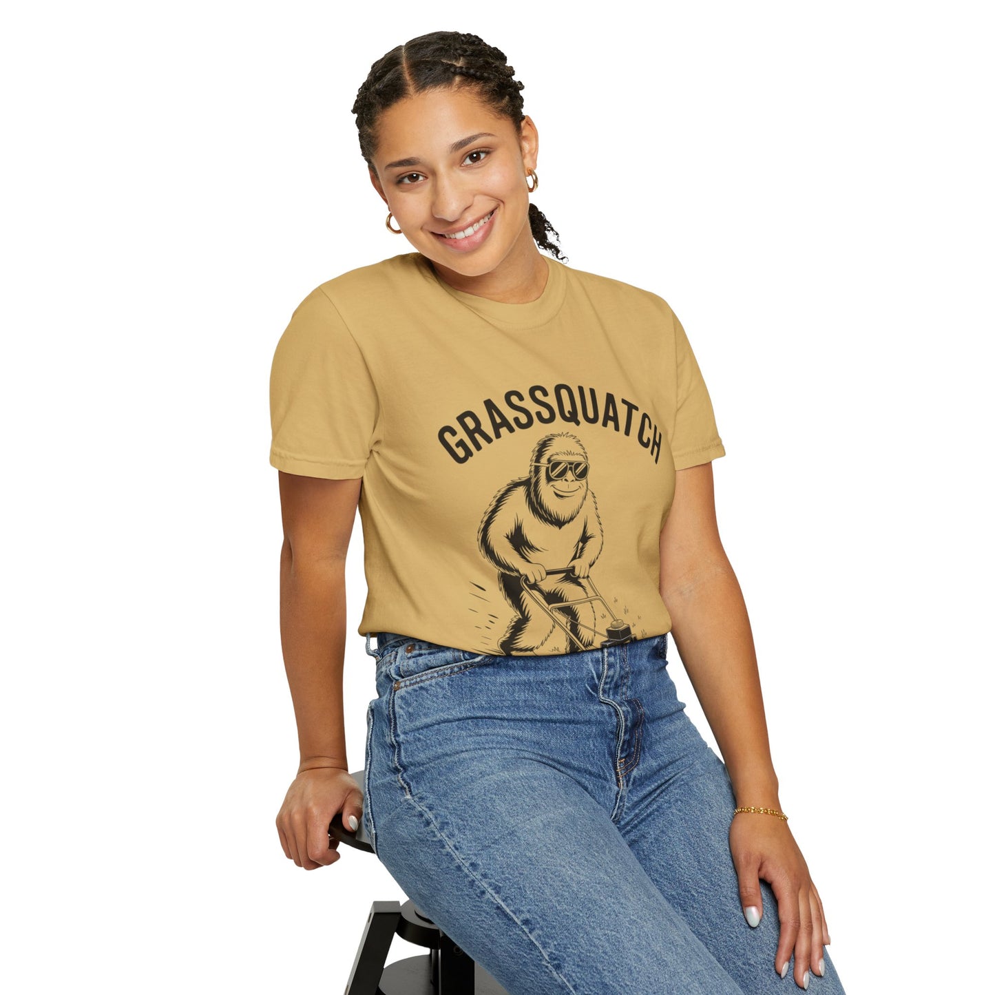 Grassquatch Lawn Mowing Tee – Funny Bigfoot Yardwork Shirt