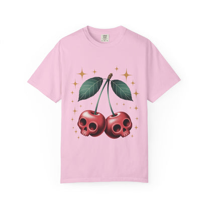 Cherry Skulls Tee – Dark Fruit Comfort Colors Graphic T-Shirt