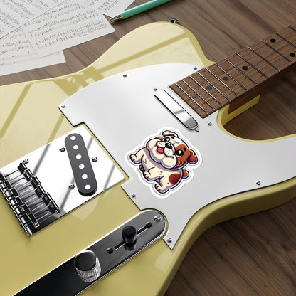 Cartoon Bulldog Sticker – Cute Chubby Puppy Vinyl Decal