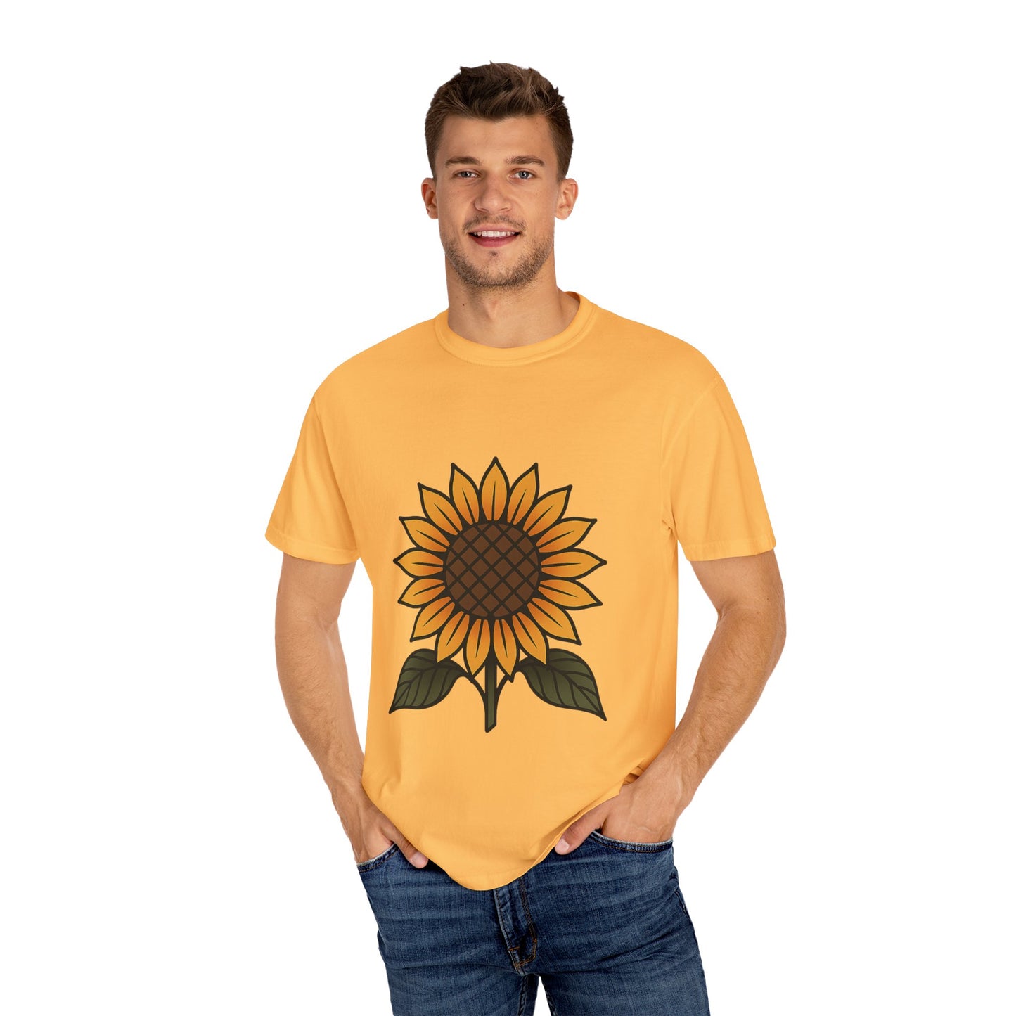 Sunflower Flash Tattoo Tee – Comfort Colors Unisex Garment-Dyed T-Shirt
