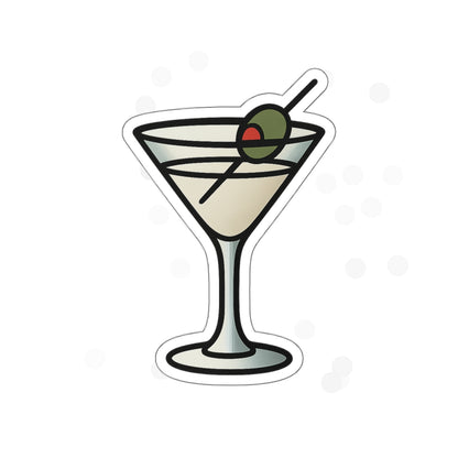 Martini Glass Sticker – Minimalist Cocktail Tattoo Style Vinyl Decal