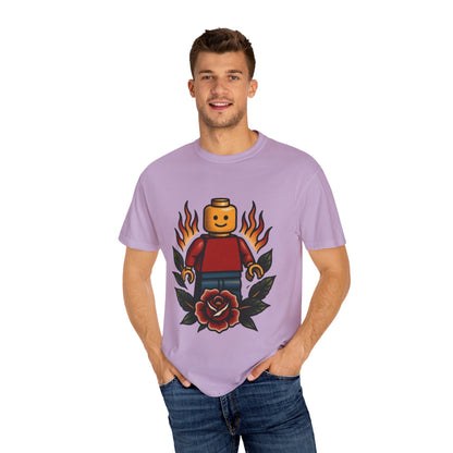 Lego Flame Rose Tattoo Tee – Comfort Colors Unisex Garment-Dyed T-Shirt