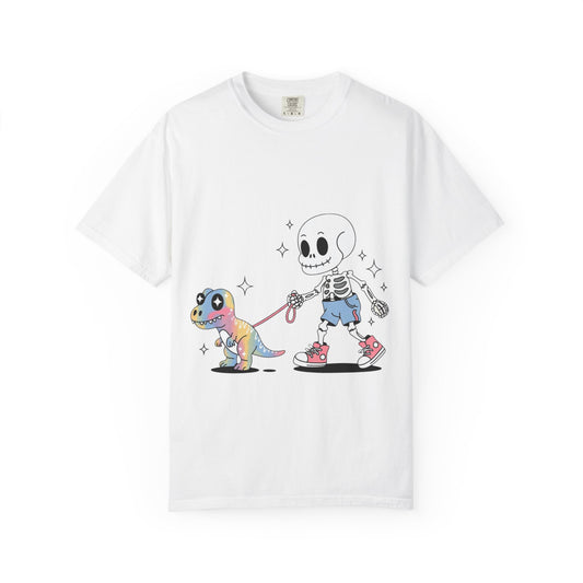 Dino Walk Tee – Skeleton Walking Rainbow Dinosaur Shirt