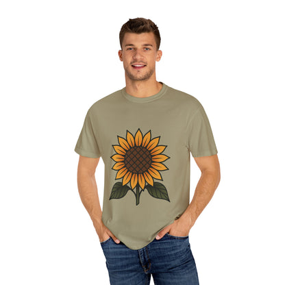 Sunflower Flash Tattoo Tee – Comfort Colors Unisex Garment-Dyed T-Shirt