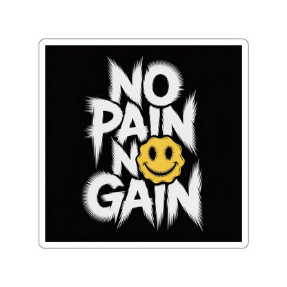 No Pain No Gain Smiley Sticker – Die-Cut Vinyl Sticker