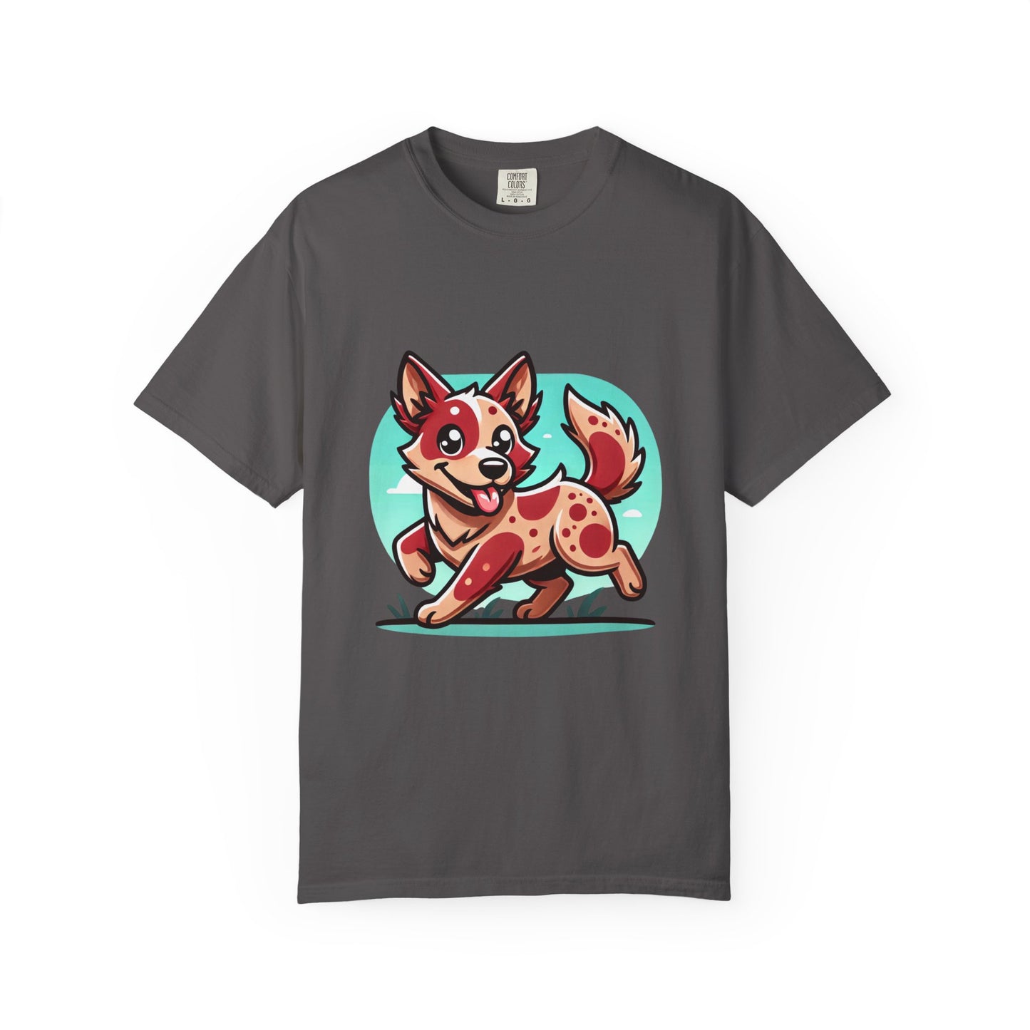 Playful Red Heeler Cartoon Dog T-Shirt – Comfort Colors Unisex Garment-Dyed Tee