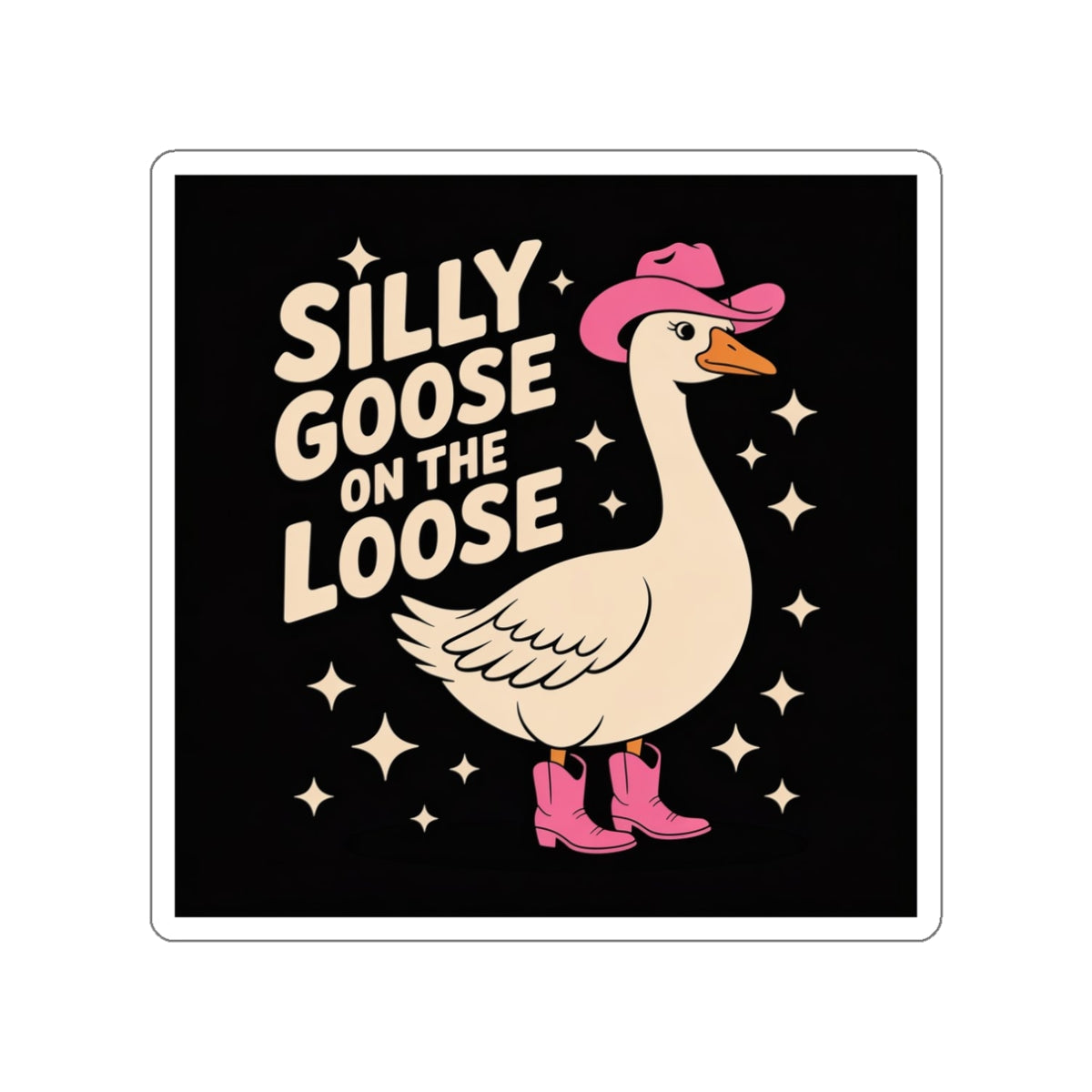 Silly Goose on the Loose Sticker – Die-Cut Vinyl Sticker