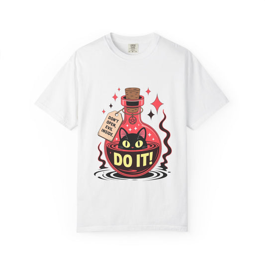 Evil Cat Potion Tee – Gothic Bottle Familiar Comfort Colors T-Shirt