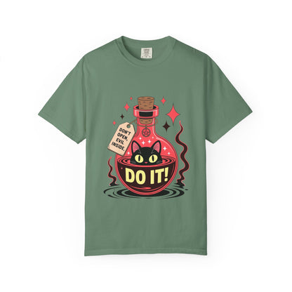 Evil Cat Potion Tee – Gothic Bottle Familiar Comfort Colors T-Shirt