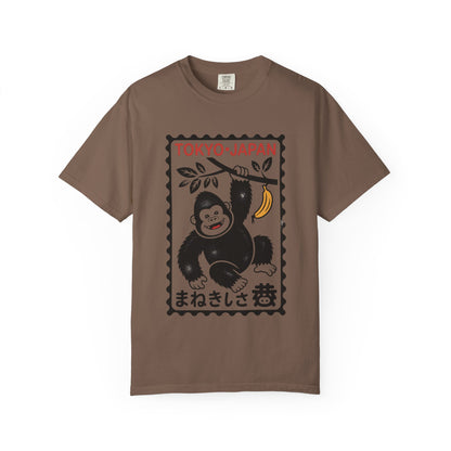 Tokyo Banana Gorilla Tee – Japanese Stamp-Inspired Comfort Colors T-Shirt