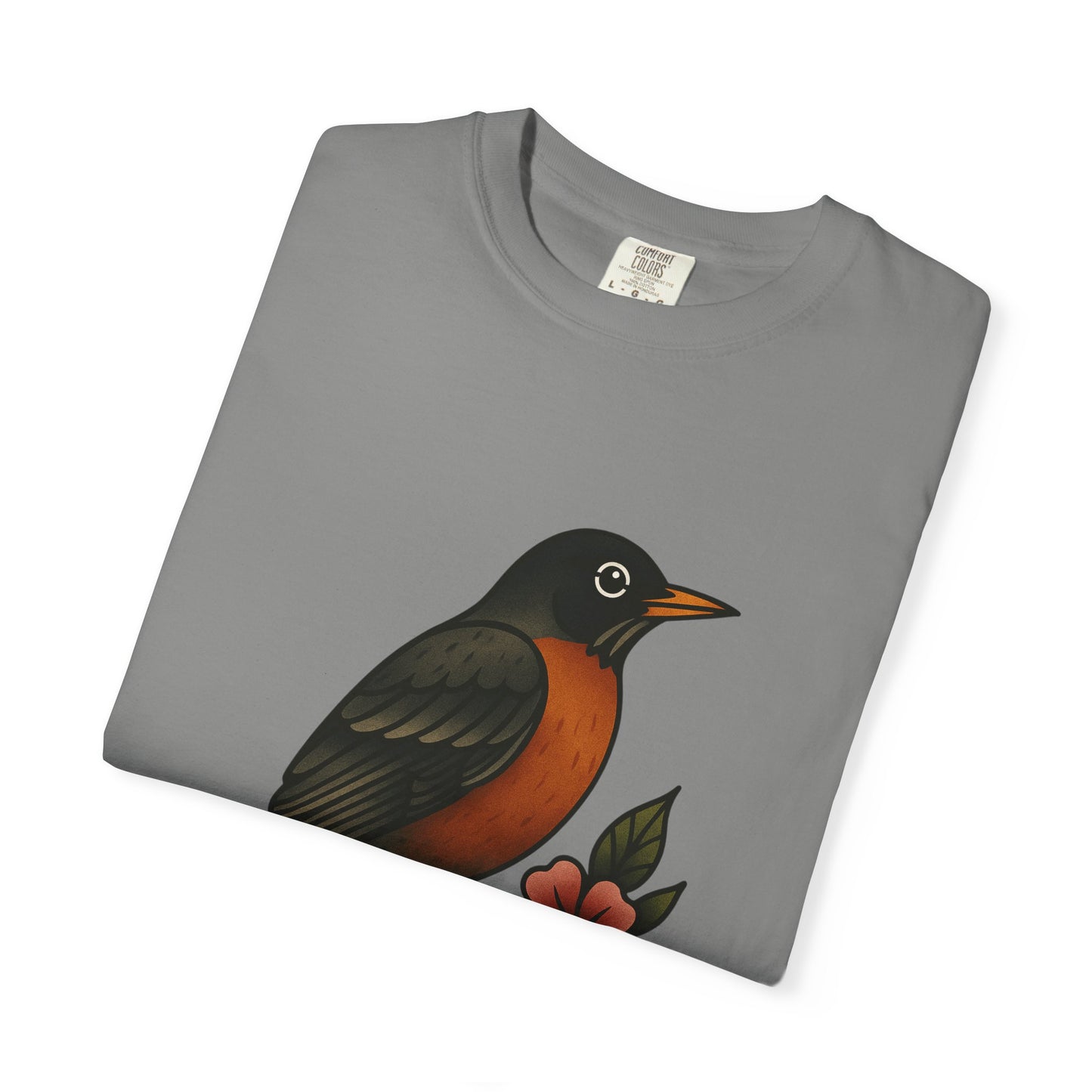 Robin & Wildflower Tattoo Tee – Comfort Colors Unisex Garment-Dyed T-Shirt