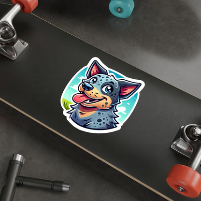 Cartoon Blue Heeler Sticker – Cute Australian Cattle Dog Vinyl Decal