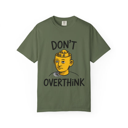 Don’t Overthink It Tee – Surreal Head Illustration Shirt