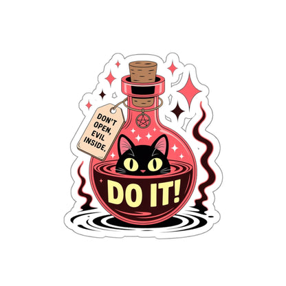 Evil Cat Potion Sticker – Die-Cut Vinyl Sticker