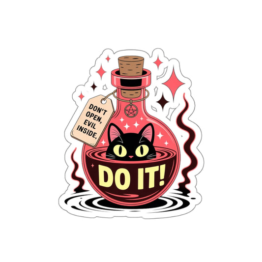 Evil Cat Potion Sticker – Die-Cut Vinyl Sticker