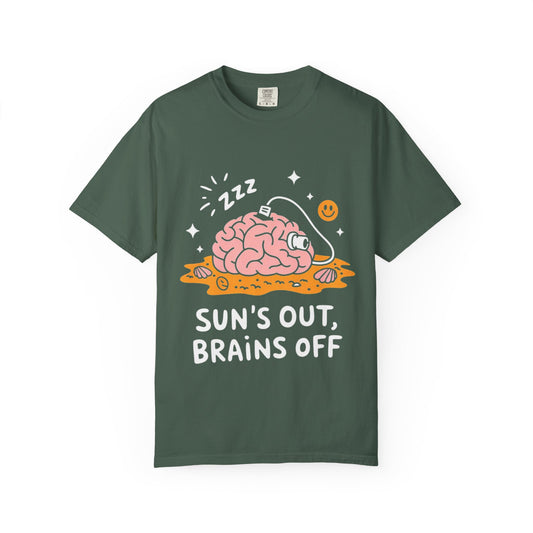 Sun’s Out, Brains Off Tee – Funny Summer Beach Brain Shirt