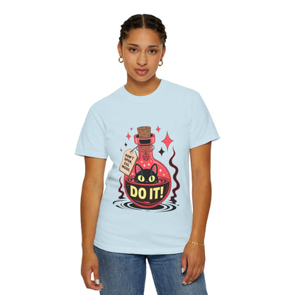 Evil Cat Potion Tee – Gothic Bottle Familiar Comfort Colors T-Shirt
