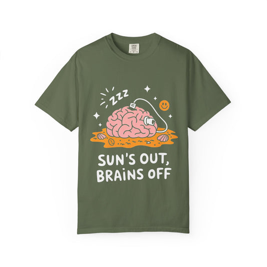 Sun’s Out, Brains Off Tee – Funny Summer Beach Brain Shirt